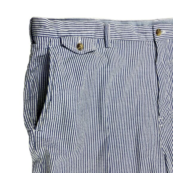 Polo Ralph Lauren Seersucker Short Men 42 Blue Nautical Golf Country Club Preppy - Picture 3 of 13